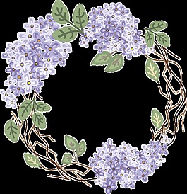 藍(lán)色滿天星花環(huán)素材