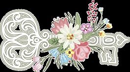 鮮花婚禮蝴蝶裝飾素材