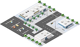 新潮时尚设计城市格局规划矢量素材创意