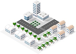 簡(jiǎn)約設(shè)計(jì)城市規(guī)劃模型矢量素材創(chuàng)意
