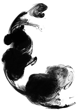黑色水墨暈染png元素