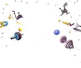 運動健身器材啞鈴動感單車png元素