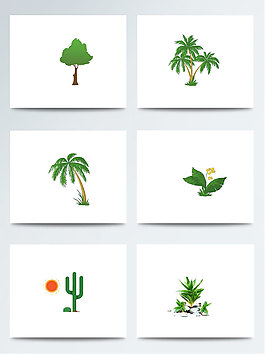 春季绿色卡通植物