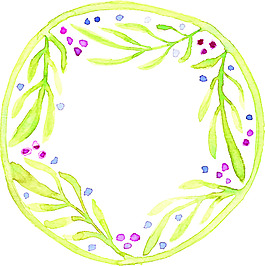 手繪圓形花環(huán)矢量素材