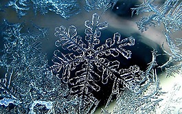 冬季雪花冰晶背景圖