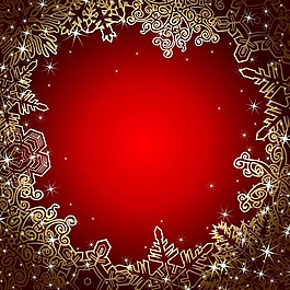 冬季紅色雪花背景圖3