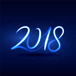 唯美藍(lán)色2018字體設(shè)計(jì)