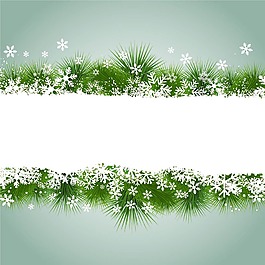 冬季綠色雪花背景圖1