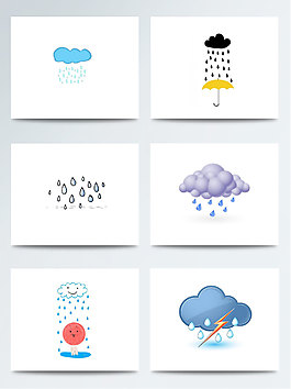 春季小清新下雨天素材