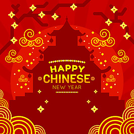 中式花紋狗年海報設(shè)計