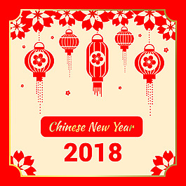 中式燈籠狗年海報