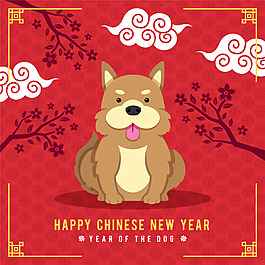 祥云古典狗年海報(bào)設(shè)計(jì)