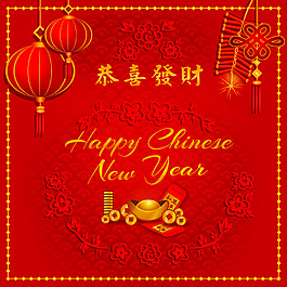 喜慶紅色燈籠狗年海報(bào)