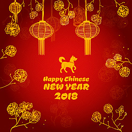 2018新年快樂燈籠海報(bào)設(shè)計(jì)