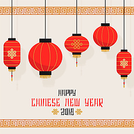 喜慶燈籠2018海報(bào)設(shè)計(jì)