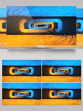 藍黃藝術沙漠視頻素材