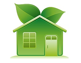 卡通綠色小屋png元素