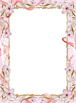 粉色鮮花相框png元素
