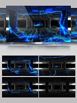藍(lán)色星空閃電視頻素材