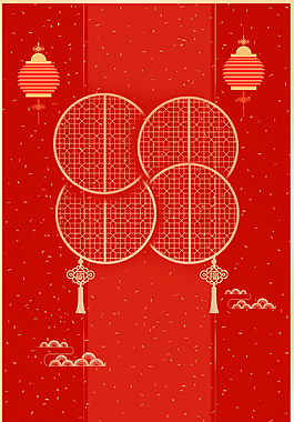 2018狗年紅色中國(guó)風(fēng)PSD分層