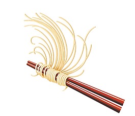 卡通筷子卷面條png元素