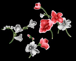水墨中國風(fēng)花朵裝飾元素