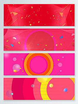 幾何圖形紅色漸變天貓促銷banner