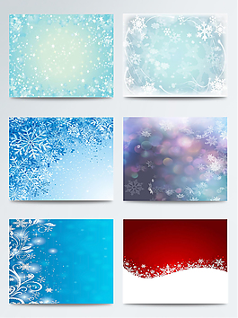 一組冬季雪花背景圖