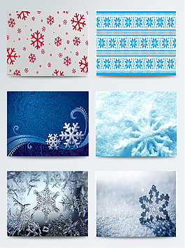 一組藍(lán)色雪花背景圖集