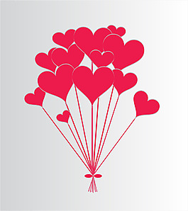 浪漫时尚爱情气球插画