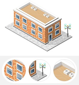 創(chuàng)意平房建筑插畫