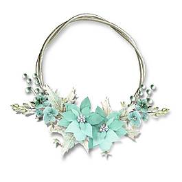 清新藍(lán)色花朵花環(huán)png元素