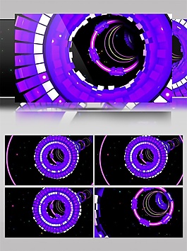 紫光太空隧道視頻素材