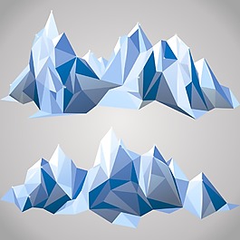 幾何創(chuàng)意雪山插畫