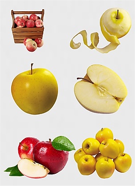 Apple黃色蘋(píng)果免扣PNG素材