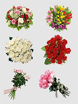 鮮花花束免扣PNG花朵素材4