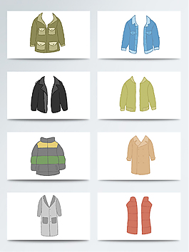 手繪彩色衣服PNG免扣合集