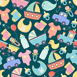 深蓝色卡通玩具背景图