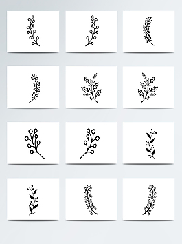 素描精美樹葉免扣素材合集