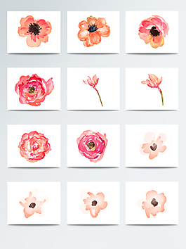 水彩精美鮮花免扣素材合集