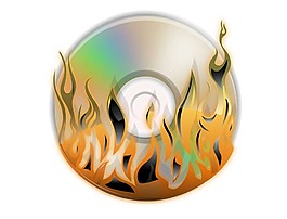 卡通動(dòng)漫火燒光碟png元素
