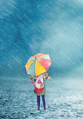 創(chuàng)意二十四節(jié)氣雨水海報(bào)背景設(shè)計(jì)