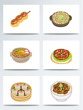 彩繪食物素材中式美食