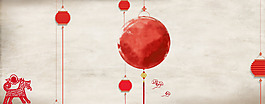 2018紅色復(fù)古展板喜慶背景