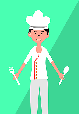 趣味時(shí)尚廚師人物插畫