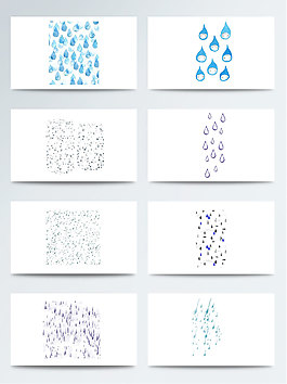 傳統(tǒng)節(jié)氣雨水相關(guān)PNG元素卡通小雨滴