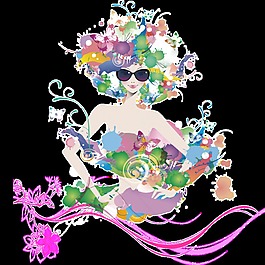 彩繪三八女人花束圖案設(shè)計(jì)