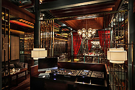 簡(jiǎn)約客廳臺(tái)燈工裝效果圖