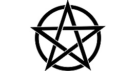 黑色圆环五角星png元素