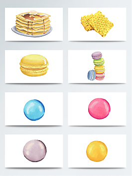 手繪逼真甜點(diǎn)透明素材合集